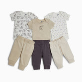Organic Cotton Short Sleeve Bodysuit & Pant 6-Piece Gift Set