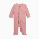 Organic Cotton Ruffle Waffle Footie