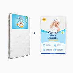 Dual Comfort 6-Inch Crib & Toddler Mattress + Premium Waterproof Mattress Protector