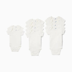 Organic Cotton Grow With Me Short Sleeve Bodysuits (10 Pack)