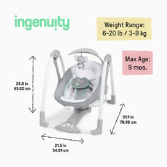 ConvertMe 2-in-1 Compact Portable Swing and Infant Seat