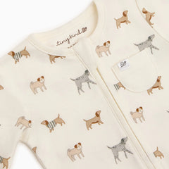 Organic Cotton Printed 2-Way Zip Footie