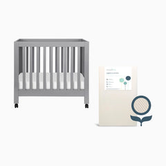 Mini Origami Crib & Mini Organic Mattress Bundle