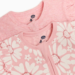 Organic Cotton Ruffle 2-Way Zip Footie (2 Pack)