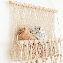 Willow Macrame Storage Wall Decor
