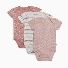 Organic Printed Short Sleeve Bodysuit (3 Pack)