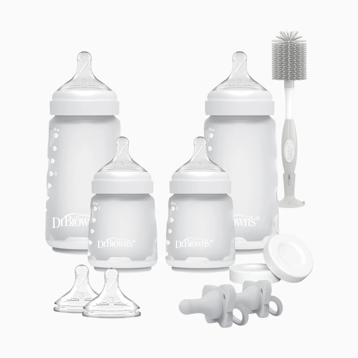 Options+ Wide-Neck Silicone Baby Bottle Set