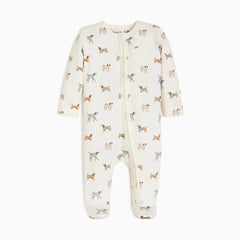 Organic Cotton Printed 2-Way Zip Footie
