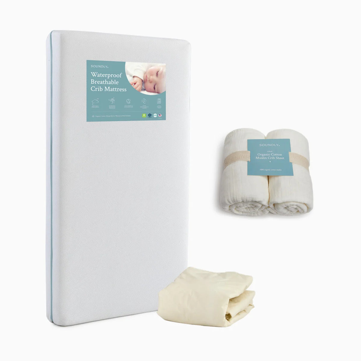 Breathable Mattress & Organic Crib Sheet Bundle