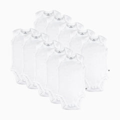 10-Pack Organic Cotton Sleeveless Bodysuits, Honestly Pure White