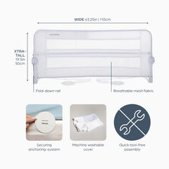 Dallas Fold Down Bed Rail for Flat, Slat & Recessed Beds