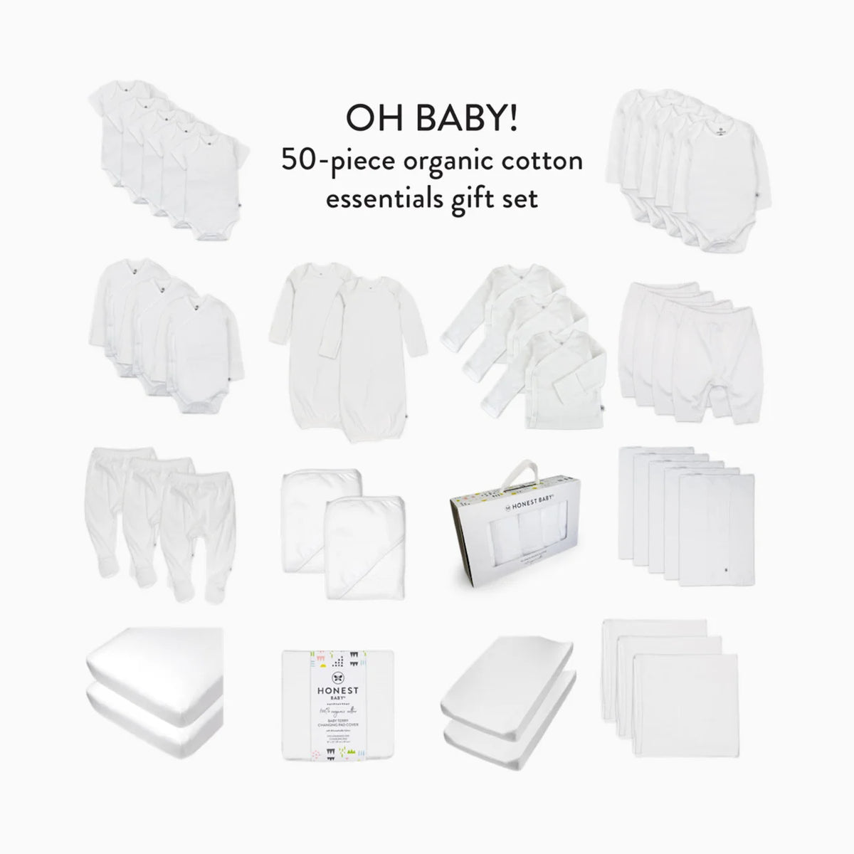 50-Piece Organic Cotton Oh Baby Gift Set
