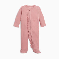 Organic Cotton Ruffle Waffle Footie