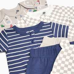 Organic Cotton Bodysuit, Pant & Hat Set (6 Piece)
