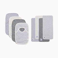 Organic Cotton Lap Bib & Burp Cloth 8-Piece Gift Set
