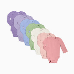Organic Cotton Solid Long Sleeve Bodysuit (7 Pack)