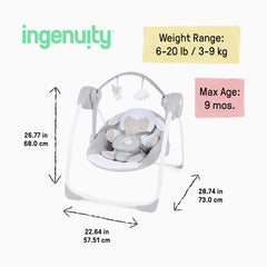 Comfort 2 Go Compact Portable Baby Swing
