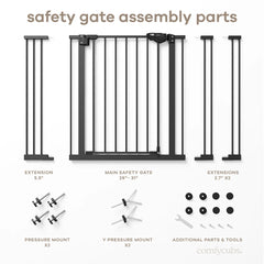 Baby Safety Gate with 3 Extensions