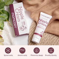 100% Natural Nipple Cream, Vegan Lanolin-free Nipple Butter