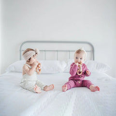 Bubble Silicone & Wood Teething Rattle