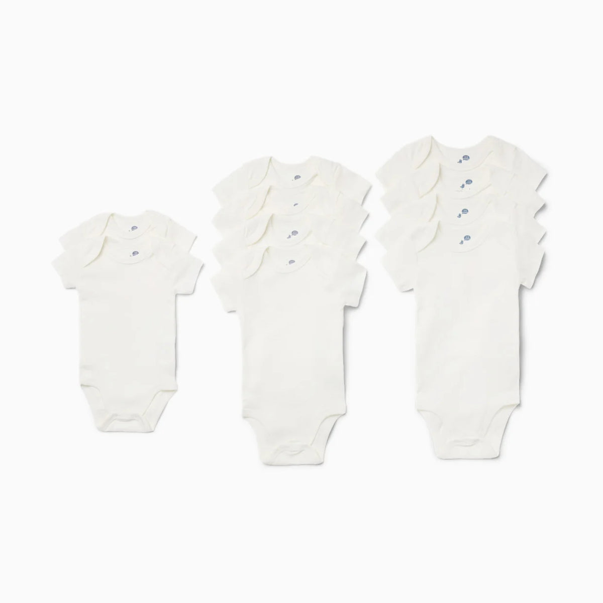 Organic Cotton Grow With Me Short Sleeve Bodysuits (10 Pack)