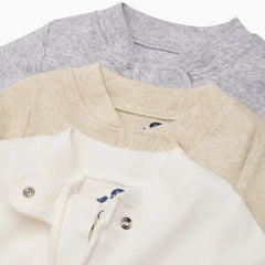 Organic Cotton Solid Zipper Footie (3 Pack)