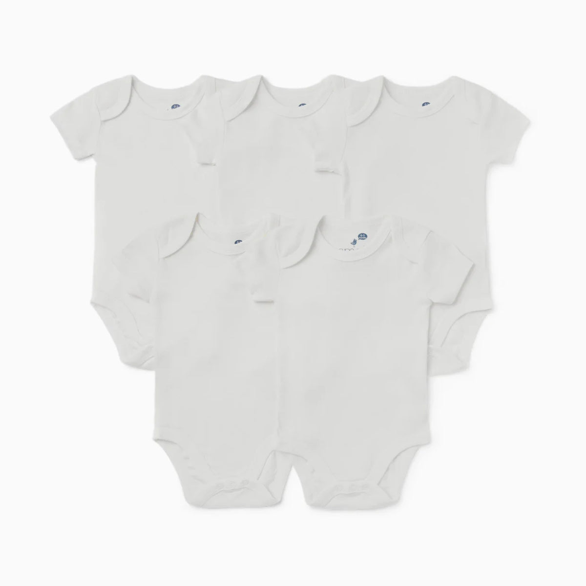 Short Sleeve Solid Organic Cotton Bodysuits (5 Pack)