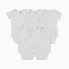 Short Sleeve Solid Organic Cotton Bodysuits (5 Pack)