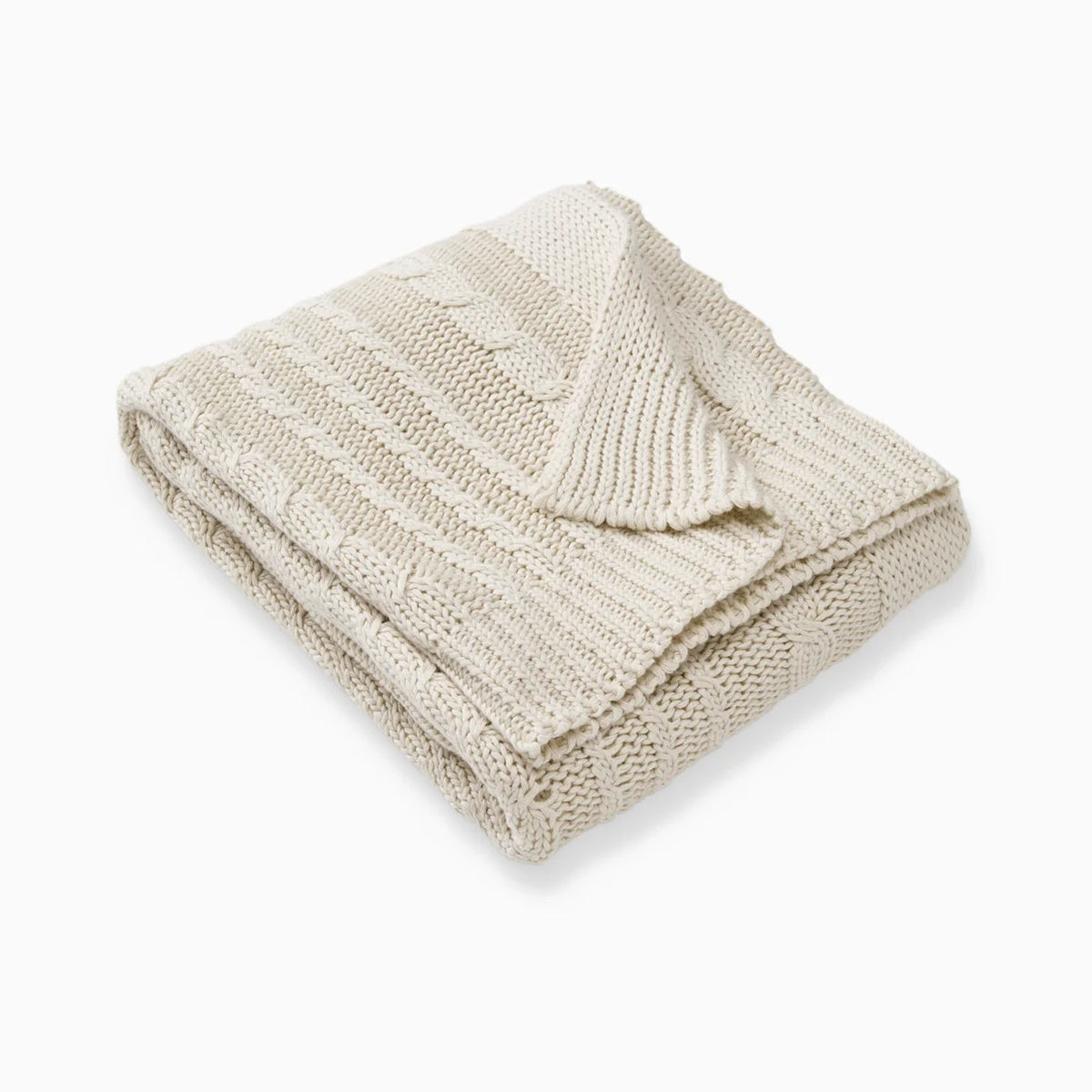Organic Cable Knit Stroller Blanket