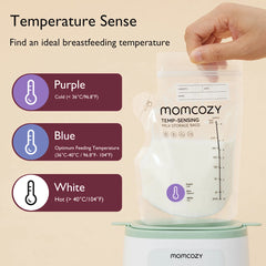 Easy-Pour Temp-Sensing Milk Storage Bags