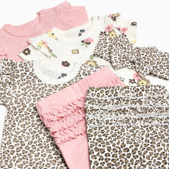 Organic Cotton Ruffle Bodysuit, Pant & Headband 6-Piece Set