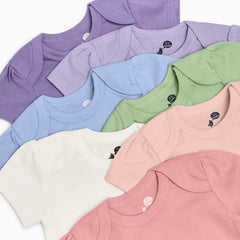 Organic Cotton Solid Short Sleeve Bodysuit (7 Pack)