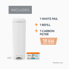 Platinum Stainless Steel Diaper Pail with Easy Roll Refill Bags