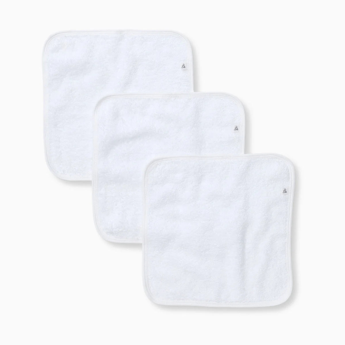 Organic Cotton Woven Terry Solid Washcloths (3 Pack)