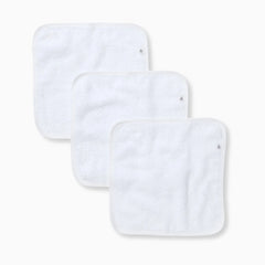 Organic Cotton Woven Terry Solid Washcloths (3 Pack)