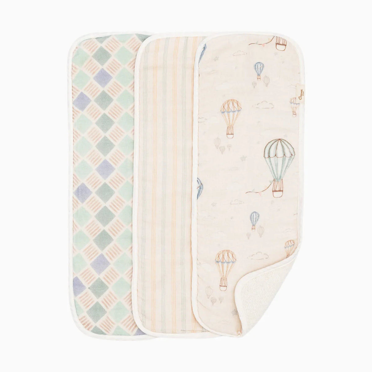 Cotton Muslin and Terry Burp Cloth Set (3 Pack)
