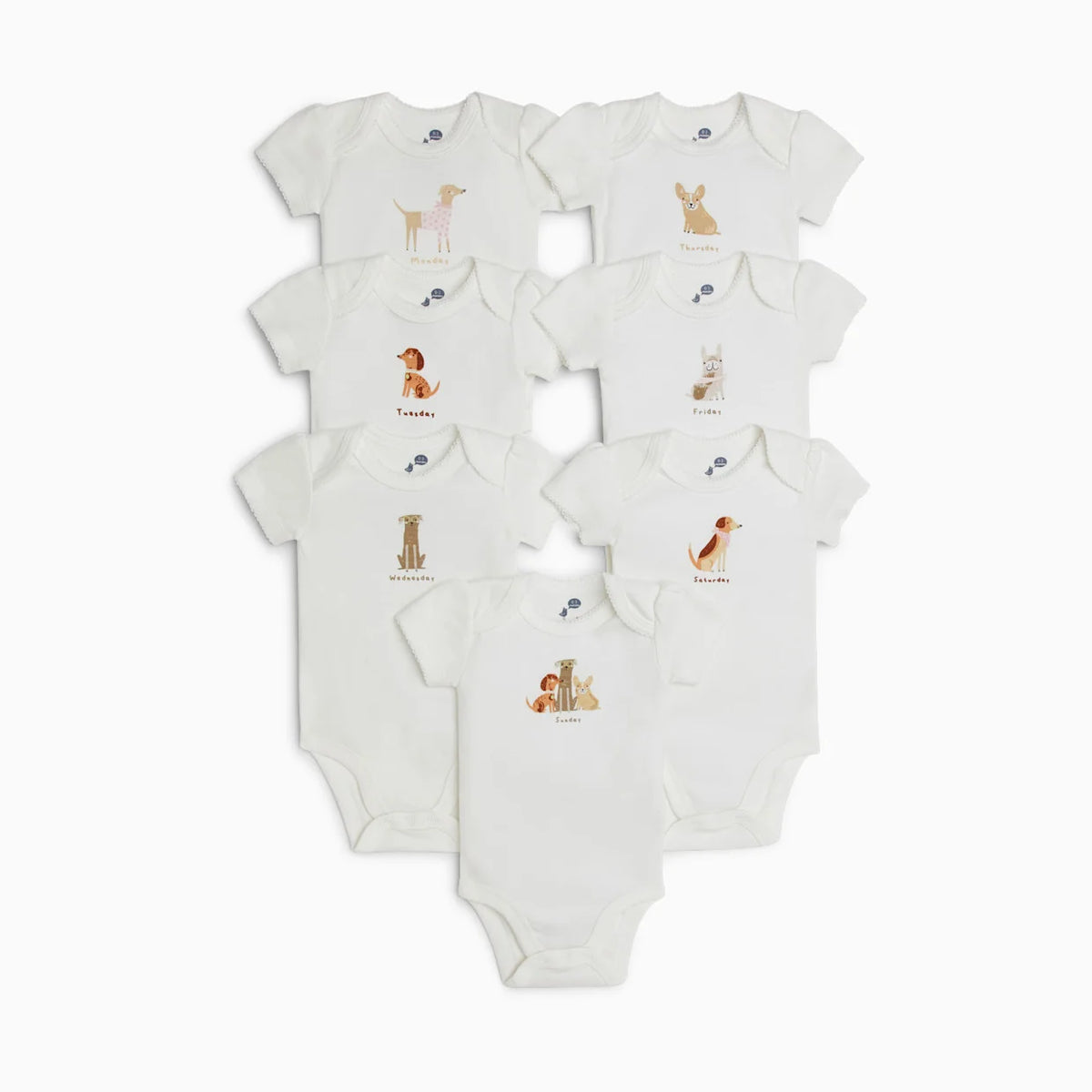 Organic Cotton Days Of The Week Bodysuit (7 Pack)