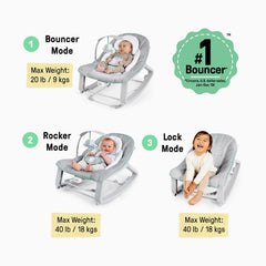 Ingenuity Keep Cozy 3-in-1 Grow with Me Baby Bouncer, Rocker & Toddler Seat