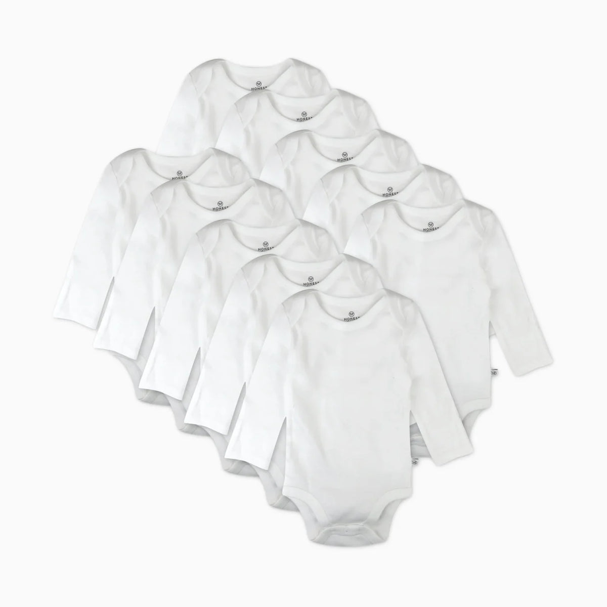 10-Pack Organic Cotton Long Sleeve Bodysuits