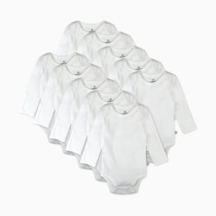 10-Pack Organic Cotton Long Sleeve Bodysuits
