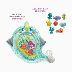 Pat & Play Water Mat Wee Wild Ones & Aquarium Bath Squirters Bath Time Bundle